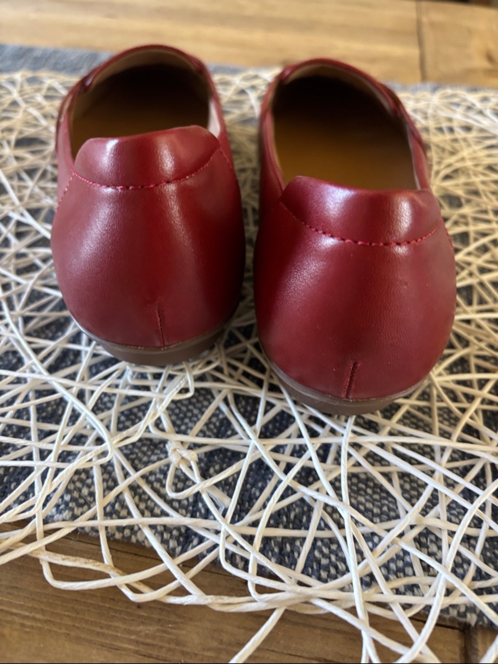 Clarks Women’s Wine Red Leather Slip-On Loafers - Picture 3 of 8